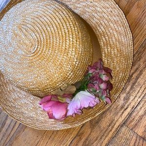 Vintage straw floral hat